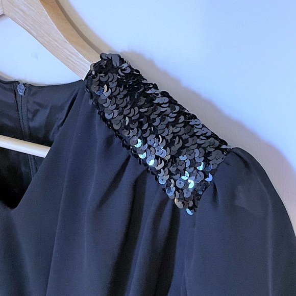 Vintage black midi dress with peplum ruffles - Picture 6 of 15